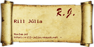 Rill Júlia névjegykártya