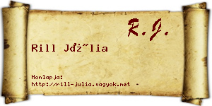 Rill Júlia névjegykártya